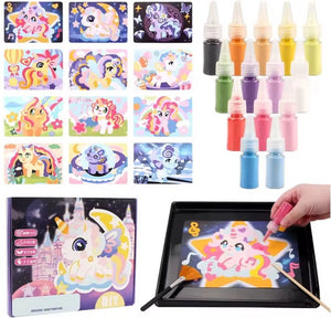 DIY Unicorn Sand Art Painting Creative Kit 12 Patterns - 103 - Odeez – Shop Learning & Educational Toys Online in Pakistan