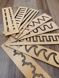 Wooden Montessori Pattern Stencil Set - 016