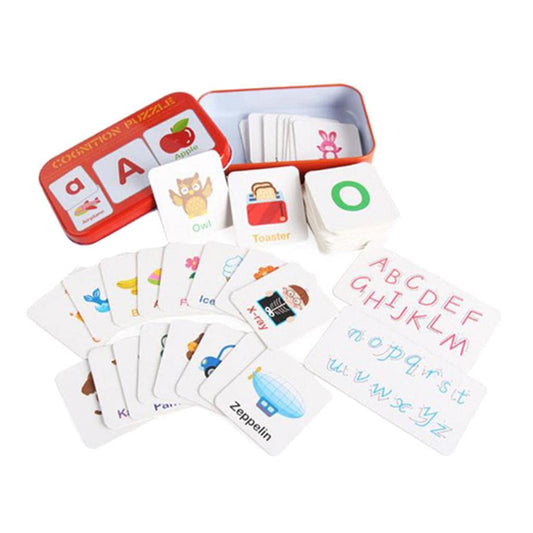 Buy Alphabet Cognition Flash Cards (Tinbox) Online - Educational Toys Pakistan