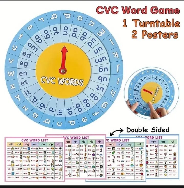 CVC Words Phonics Spinner Game
