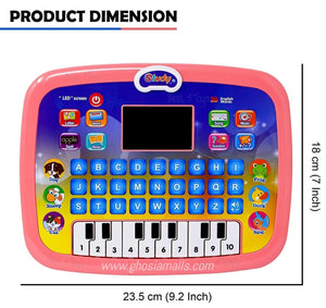 Educational Computer Learning Tablet for Kids 3-8 Years  LED Screen, QWERTY Keyboard for ABC, Spelling, Reading & Piano Music Games