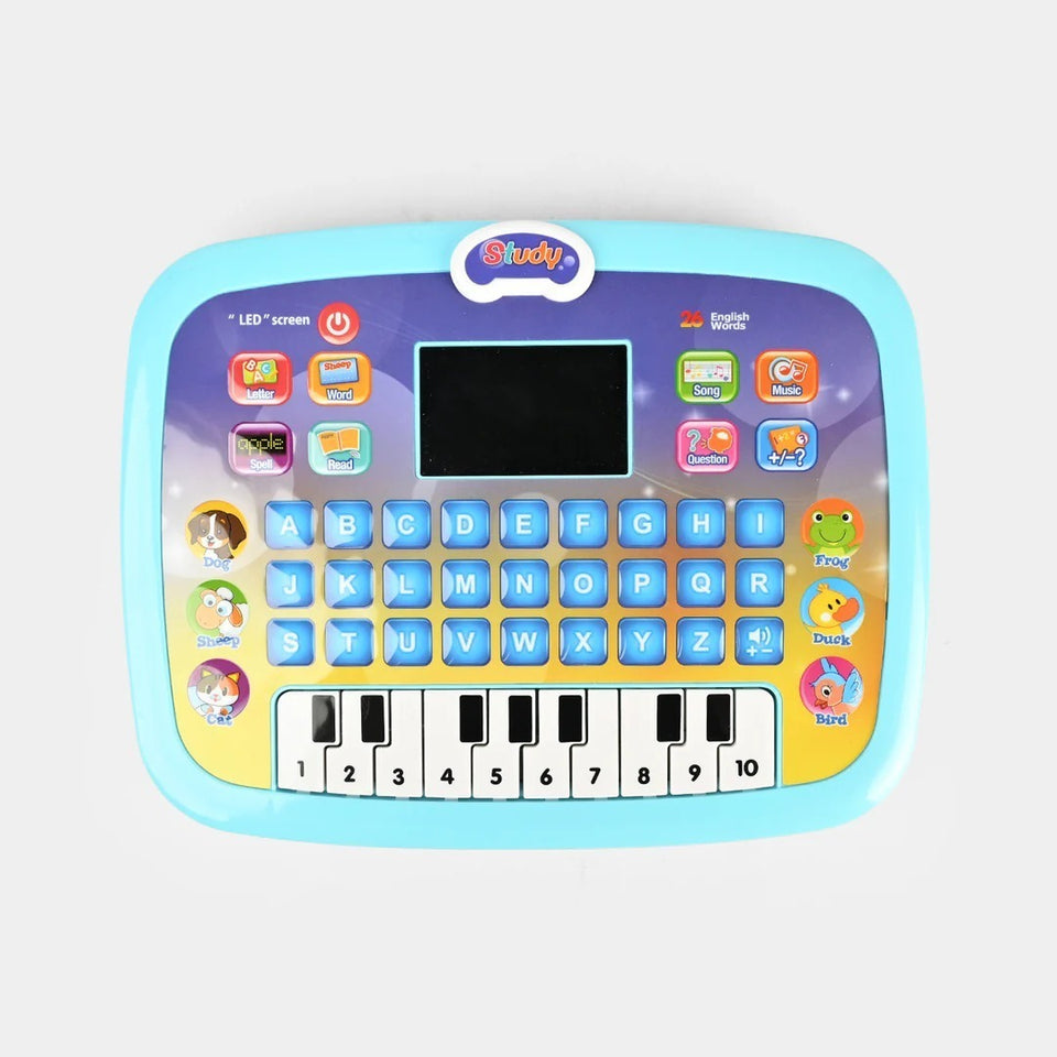 Educational Computer Learning Tablet for Kids 3-8 Years  LED Screen, QWERTY Keyboard for ABC, Spelling, Reading & Piano Music Games