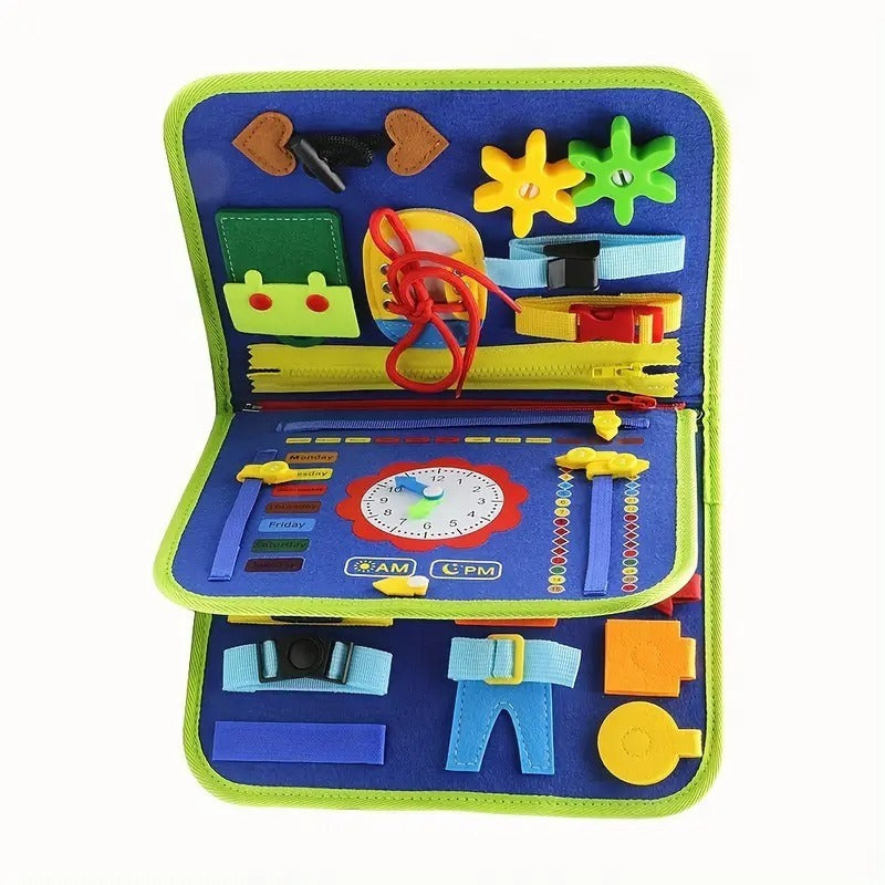 Felt Busy Book for Toddlers Blue